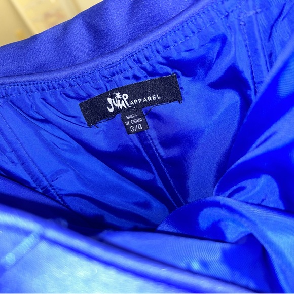 Jump apparel, royal blue prom dress, ruffle and rhinestone details - Picture 6 of 8